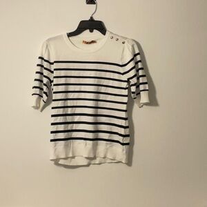 Belldini Black and White Striped Top